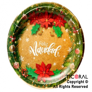 PLATO NAVIDAD FELIZ NAVIDAD KRAFT x 8